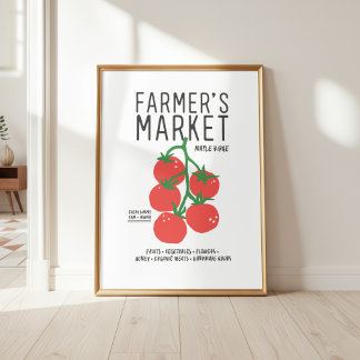 Tomatos Farmer's Market Cute Wall Art Poster