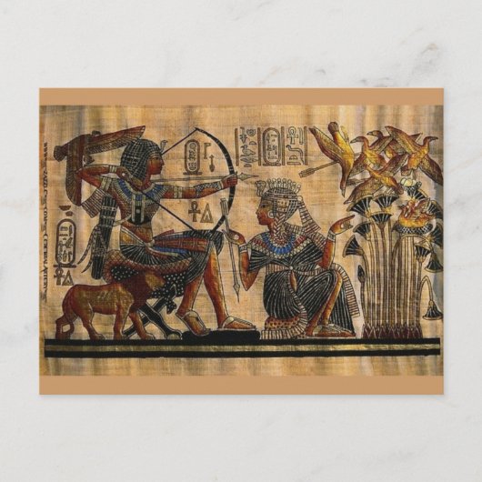 Tomb Painting op Papyrus Briefkaart (Voorkant)