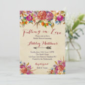 Tombant Dans L'Amour Floral Invitation De Douche N (Debout devant)