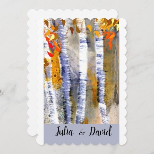 Tombe Aspen Trees Custom Wedding Invitation (Devant / Derrière)