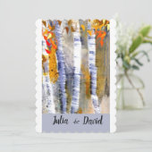 Tombe Aspen Trees Custom Wedding Invitation (Debout devant)