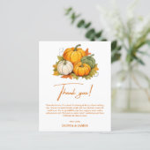 Tombe en amour Automne Citrouille Carte de remerci (Debout devant)