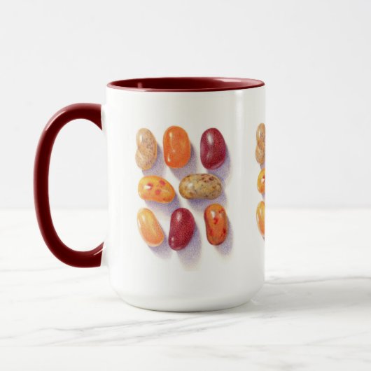 TOMBE JELLY BEANS Tall Maroon Combo Mug (Gauche)