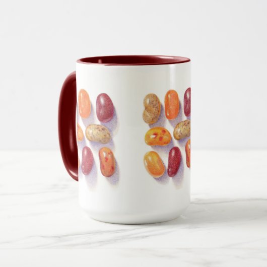 TOMBE JELLY BEANS Tall Maroon Combo Mug (Devant gauche)
