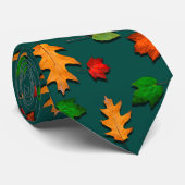 Tombe Turquoise Feuilles saisonnière Cravate des h (Roulé)