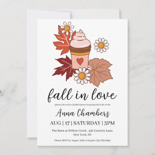 tomber amoureux automne nuptiale invitations de do (Devant)