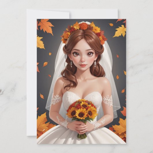 tomber amoureux automne nuptiale invitations de do (Devant)