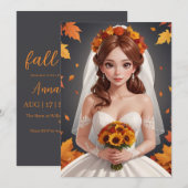 tomber amoureux automne nuptiale invitations de do (Devant / Derrière)