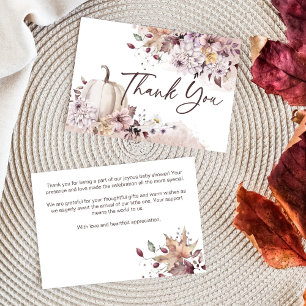 Tomber amoureux baby shower boho citrouille merci
