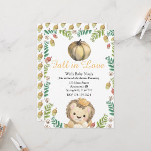 tomber amoureux bébé lion invitation douche bébé