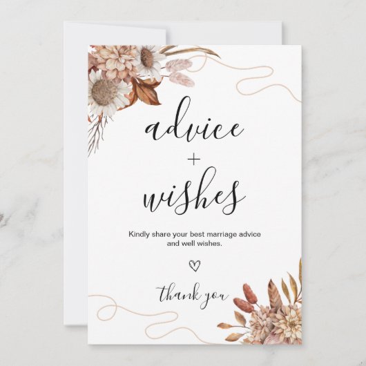 Tomber amoureux | Carte Mariage Boho Conseils et V (Devant)