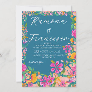 Tomber Amoureux de Vous Invitation de Mariage Flor