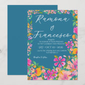 Tomber Amoureux de Vous Invitation de Mariage Flor (Devant / Derrière)