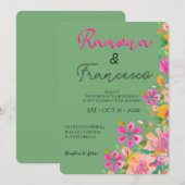Tomber Amoureux de Vous Invitation de Mariage Flor (Devant / Derrière)