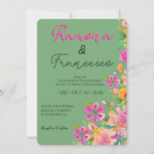 Tomber Amoureux de Vous Invitation de Mariage Flor