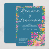 Tomber Amoureux de Vous Invitation de Mariage Flor (Devant / Derrière)