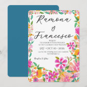 Tomber Amoureux de Vous Invitation de Mariage Flor (Devant / Derrière)