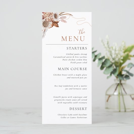 Tomber amoureux | Menu Mariage Boho Flowers (Debout devant)