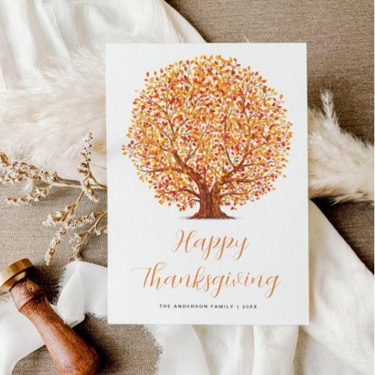 tomber arbres bon thanksgiving carte de vacances