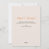 tomber arbres bon thanksgiving carte de vacances (Dos)