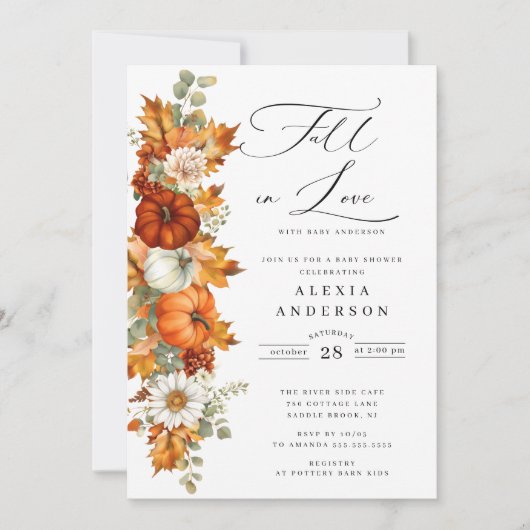 Tomber Dans L'Amour Baby shower Invitation (Devant)