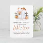 Tomber dans l'amour de mignons fantômes Faire-part (Debout devant)