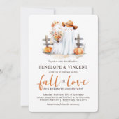 Tomber dans l'amour de mignons fantômes Faire-part (Devant)