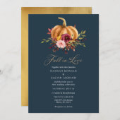 Tomber dans l'amour Faire-part de mariage Citrouil (Devant / Derrière)