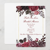 TOMBER DANS L'AMOUR FÊTE DES MARIÉES INVITATION FL (Devant / Derrière)
