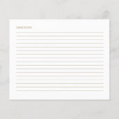 Tomber dans l'amour Fête des mariées Recette Carte (Dos)