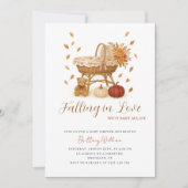 Tomber dans l'amour Invitation Baby shower rustiqu (Devant)