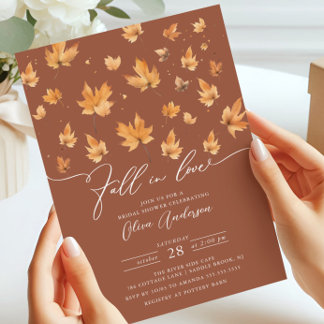 Tomber dans l'amour nuptiale invitation de douche