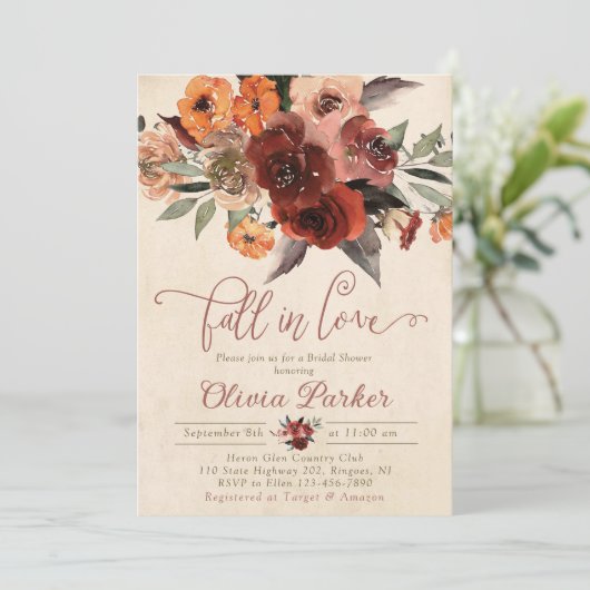 Tomber dans l'amour nuptiale invitation douche Ter (Debout devant)