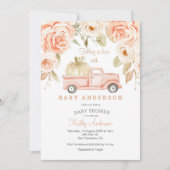 Tomber dans l'amour Peach Baby shower Invitation (Devant)