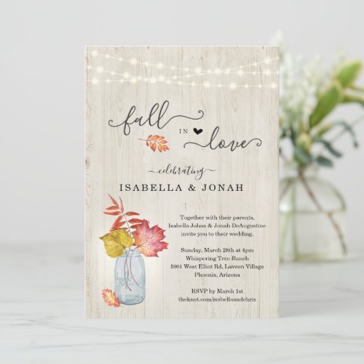 Tomber dans l'amour tout en une Faire-part de mari (Debout devant)