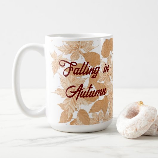Tomber dans les feuilles d'automne Mug (Avec donut)
