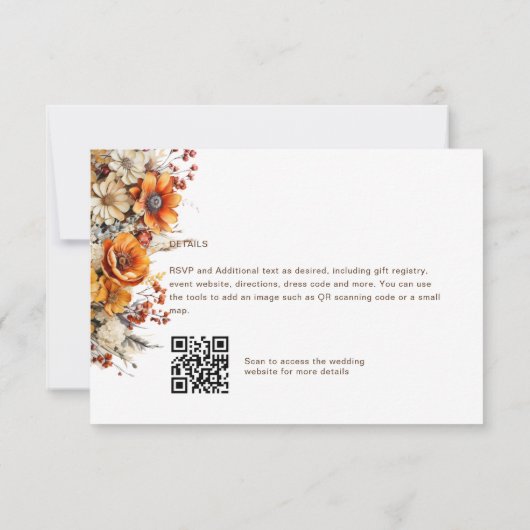 TOMBER FLORAL RSVP | ORANGE FLEURS | MARIAGE RUSTI (Dos)