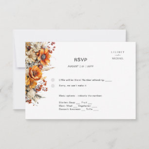 TOMBER FLORAL RSVP ORANGE FLEURS MARIAGE RUSTI