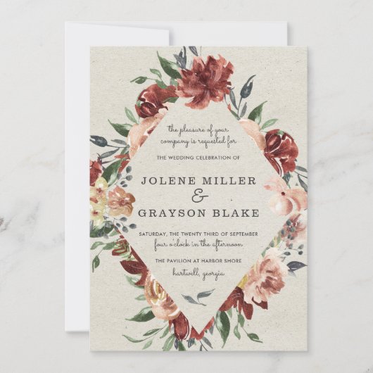 Tombez amoureux | Faire-part de mariage Rustic Blo (Devant)