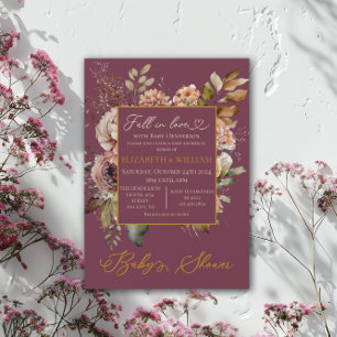 Tombez Amoureux Floral Élégant Burgundy Invitation