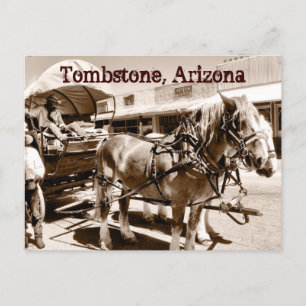 Tombstone Arizona Horses Covered Wagon Briefkaart
