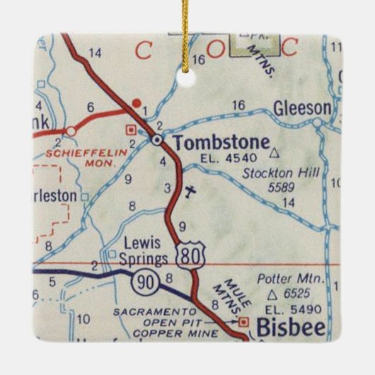 Tombstone AZ Map Keramisch Ornament (Achterkant)