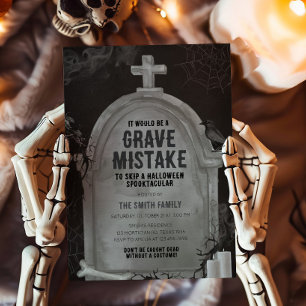 Tombstone Grave Fout Halloween Party Kaart