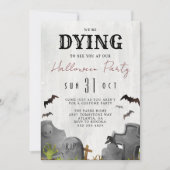 Tombstone Halloween Party Invitation Kaart (Voorkant)