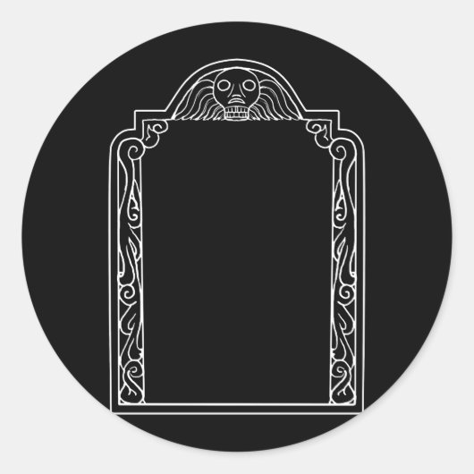 Tombstone Ronde Sticker (Voorkant)