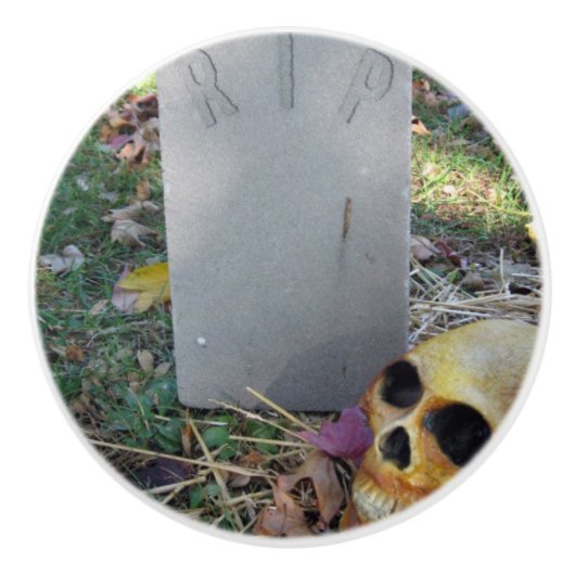 Tombstone & Skull Keramische Knop (Voorkant)