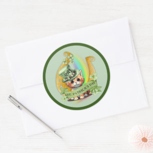 Tomcat Happy St. Patrick's Day Ronde Sticker