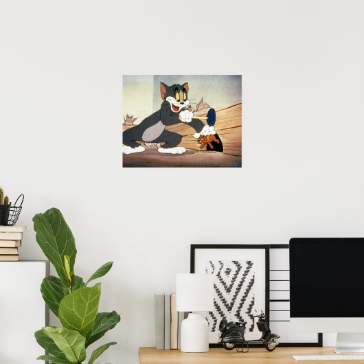 Tome en Jerry Plunger Poster (Thuiskantoor)