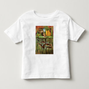 Tommelise erg desolaat op het waterlelblad, in kinder shirts
