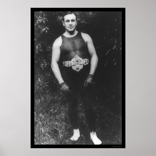 Tommy Burns Boxing 1910 Poster (Voorkant)